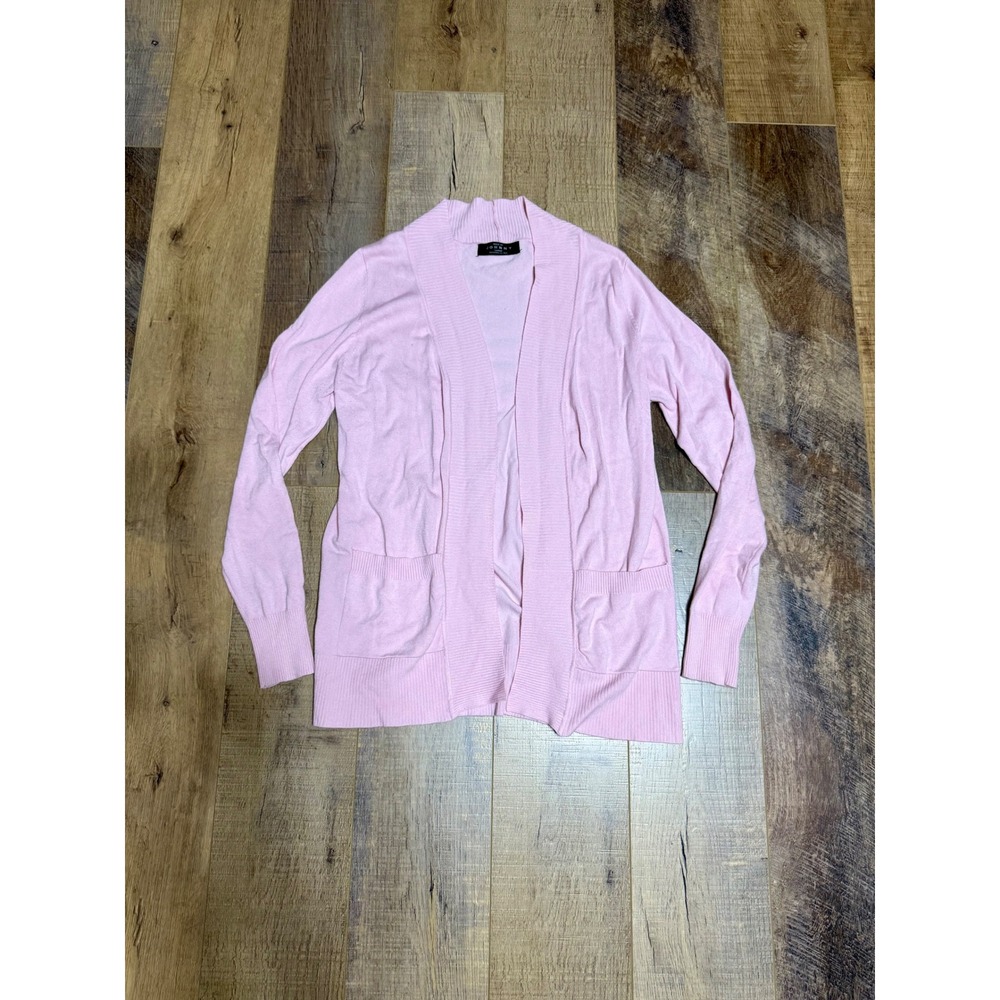 Johnny Made in USA Pink Open Front Cardigan with Pockets Womens Large